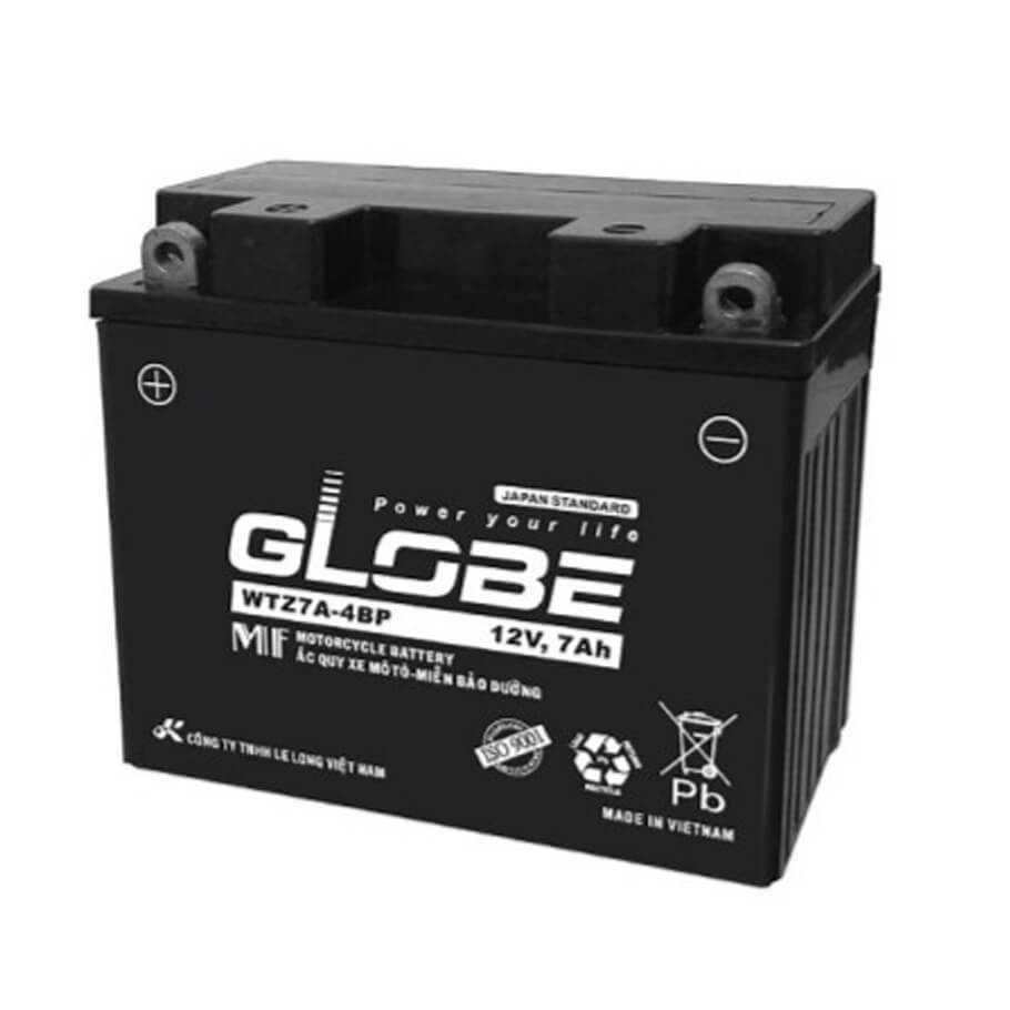Ắc quy xe mô tô 12V-7Ah GLOBE WTZ7A-4BP